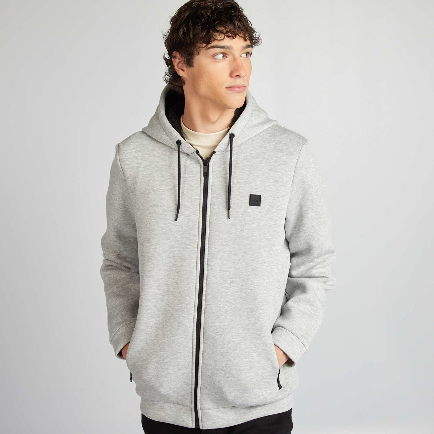 Zip-up neoprene sweater GREY