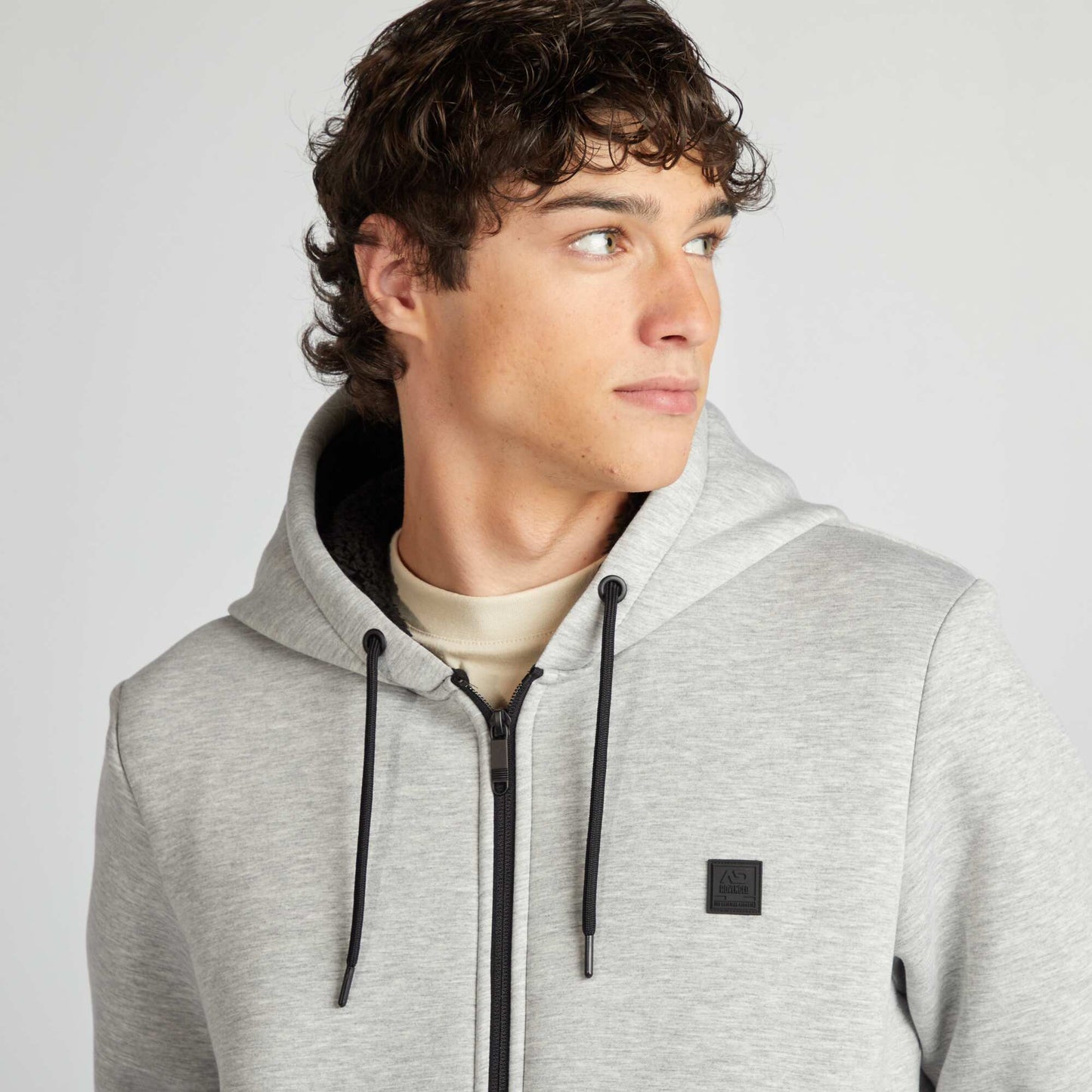 Zip-up neoprene sweater GREY