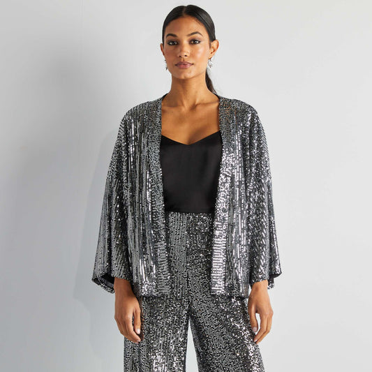 Sequined kimono GREY