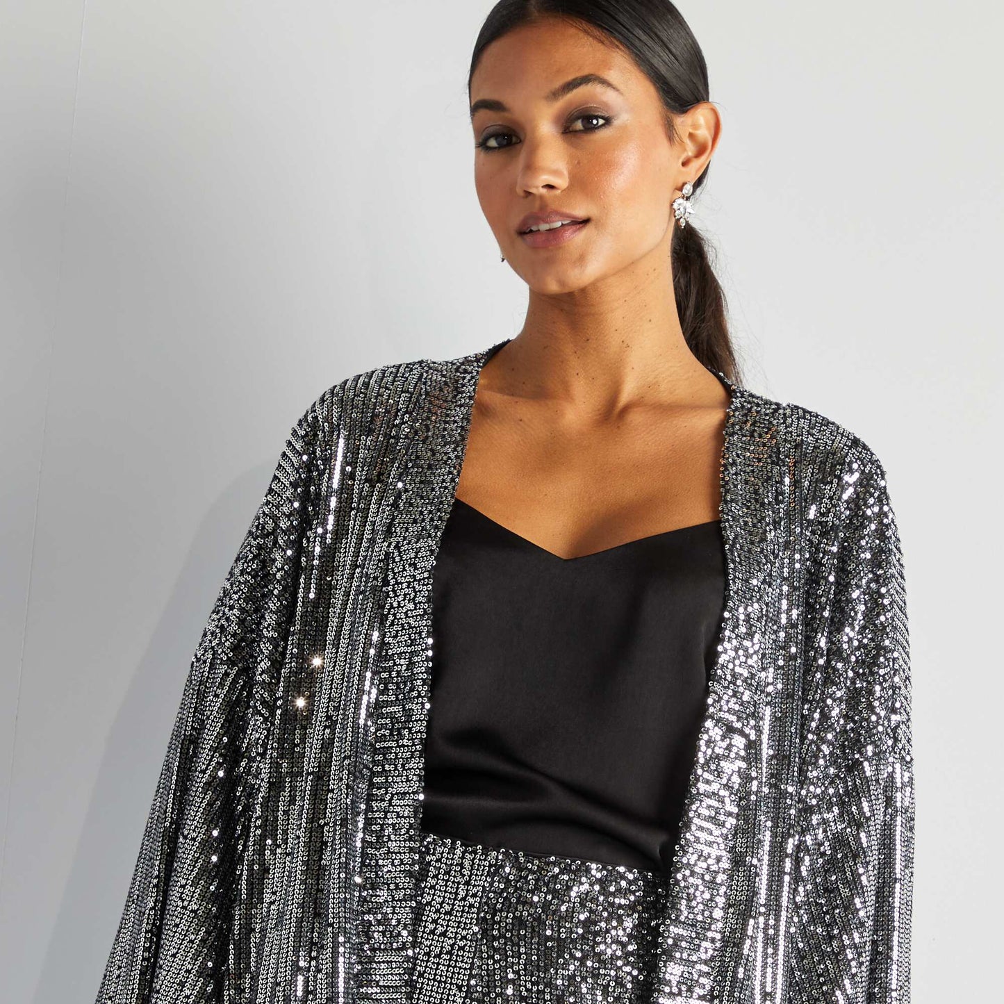 Sequined kimono GREY