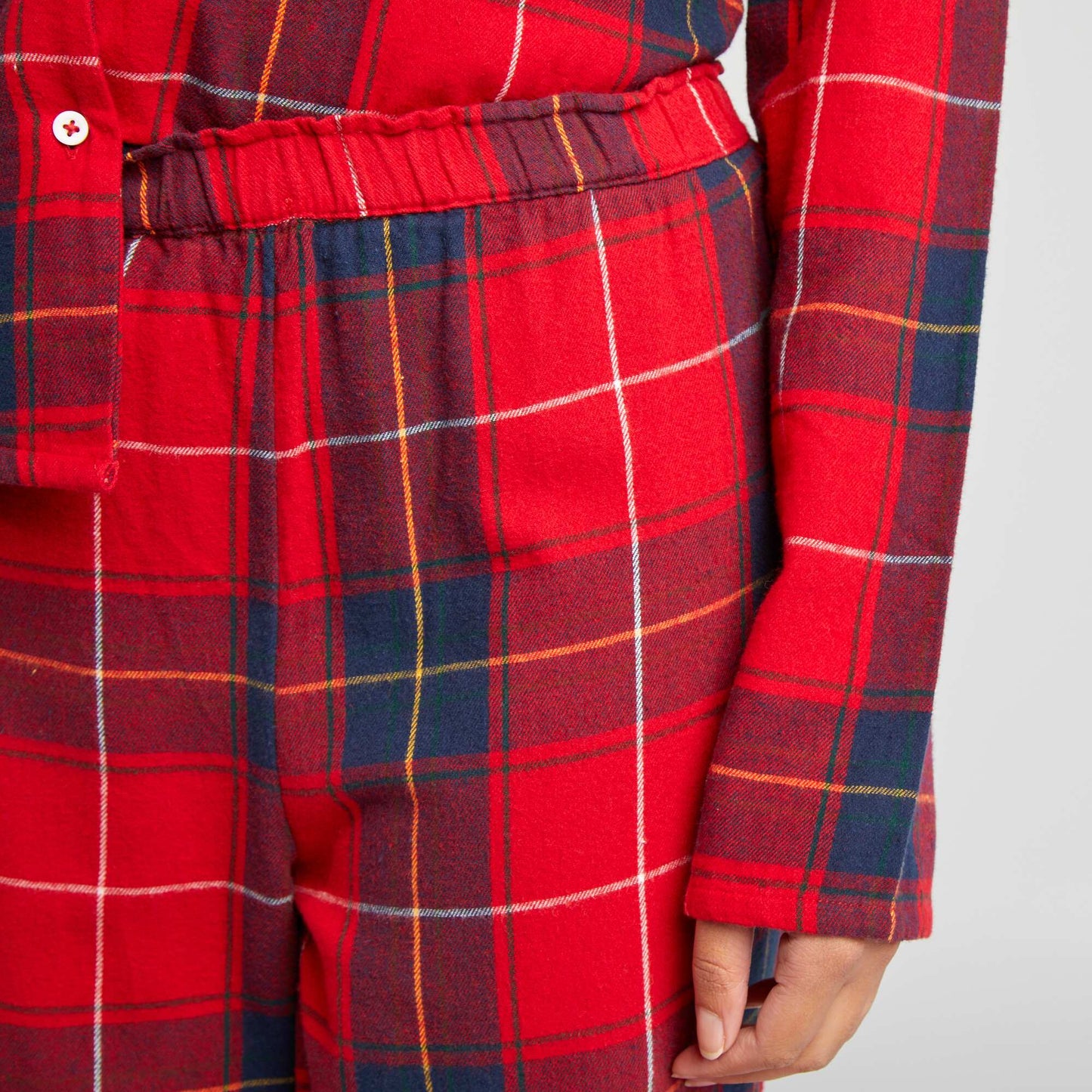 Checked pyjama shirt + trousers set RED