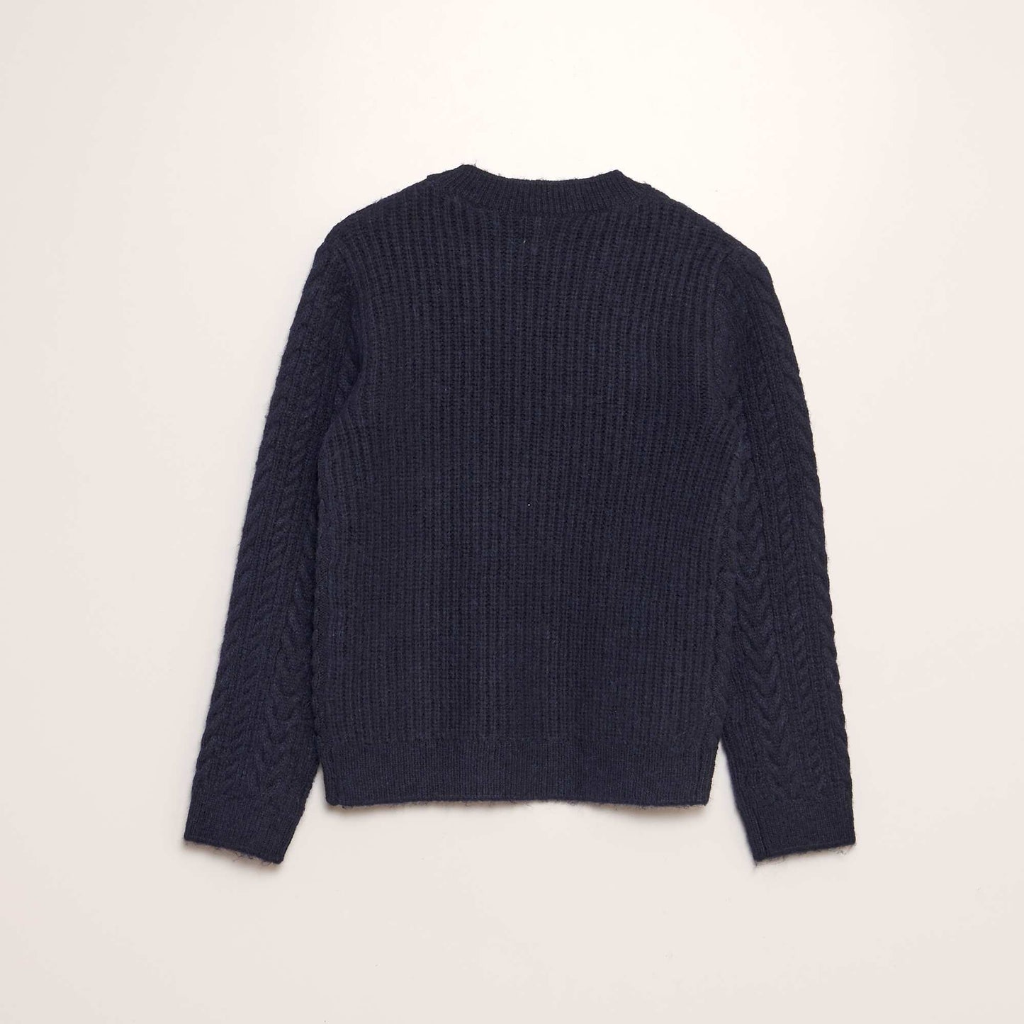 Knitted round neck sweater BLUE