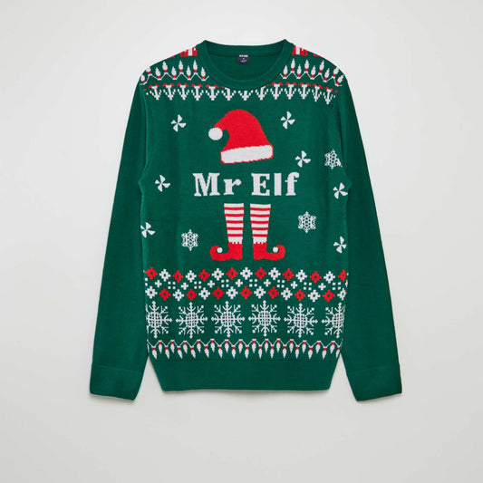 Elf Christmas jumper GREEN