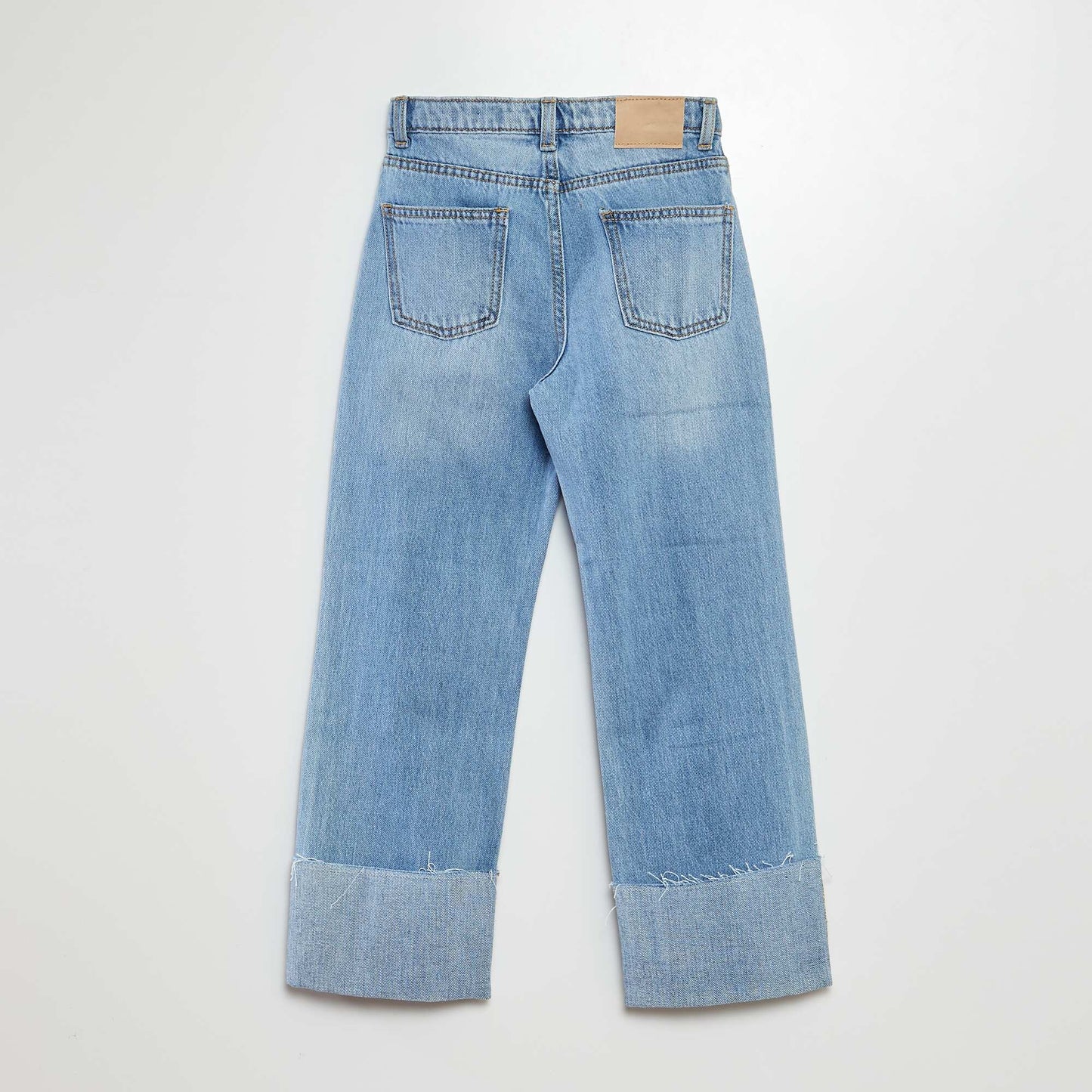 Wide-leg cuffed jeans BLUE