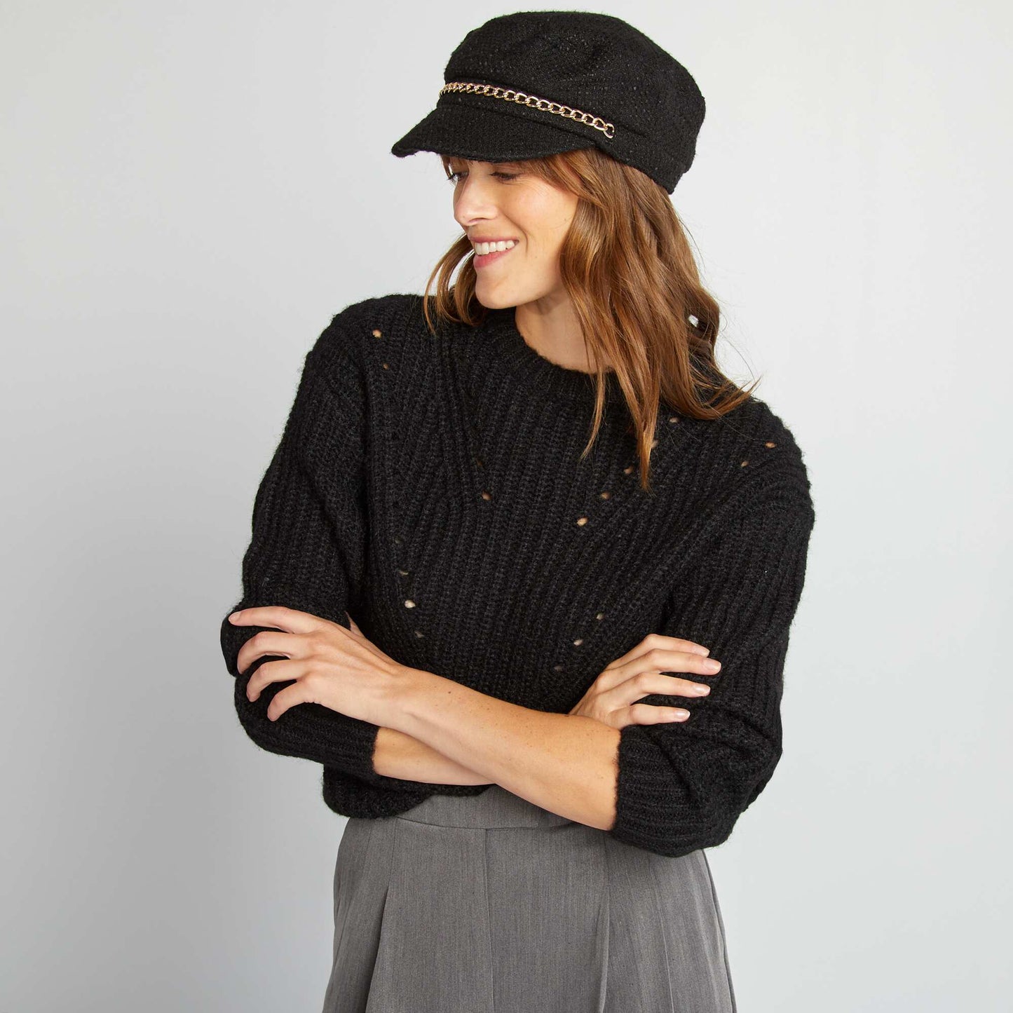 Chunky knit cardigan black