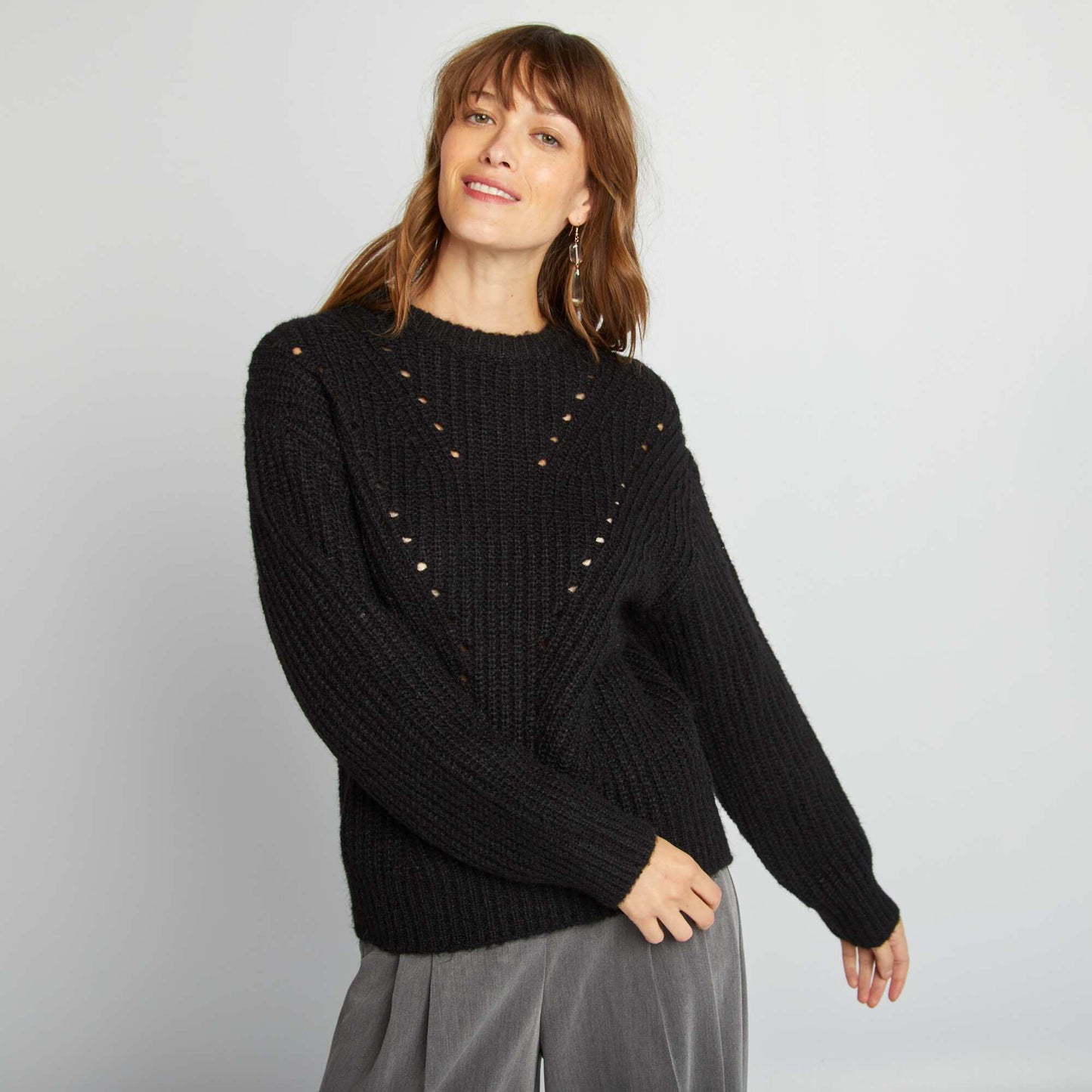 Chunky knit cardigan black