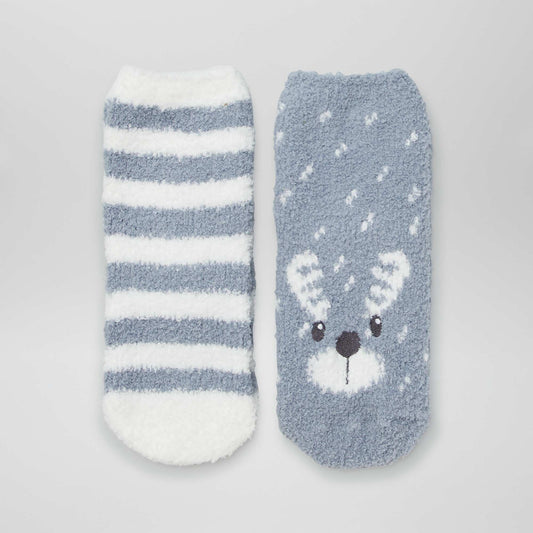 Warm  non-slip animal socks GREY