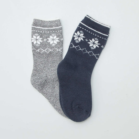 Pack of 2 pairs of warm socks GREY