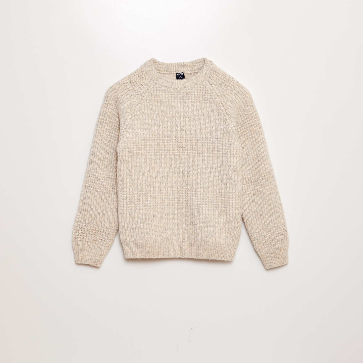 Decorative knit sweater BEIGE