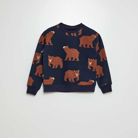 Bear patterned sweatshirt BLUE