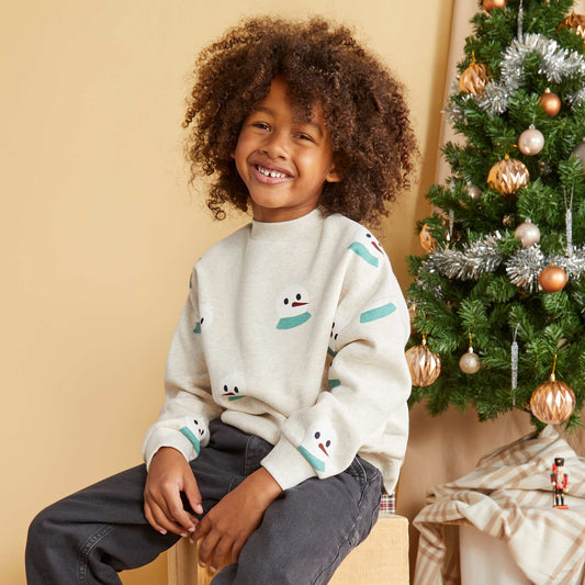 Snowman print sweatshirt GREY