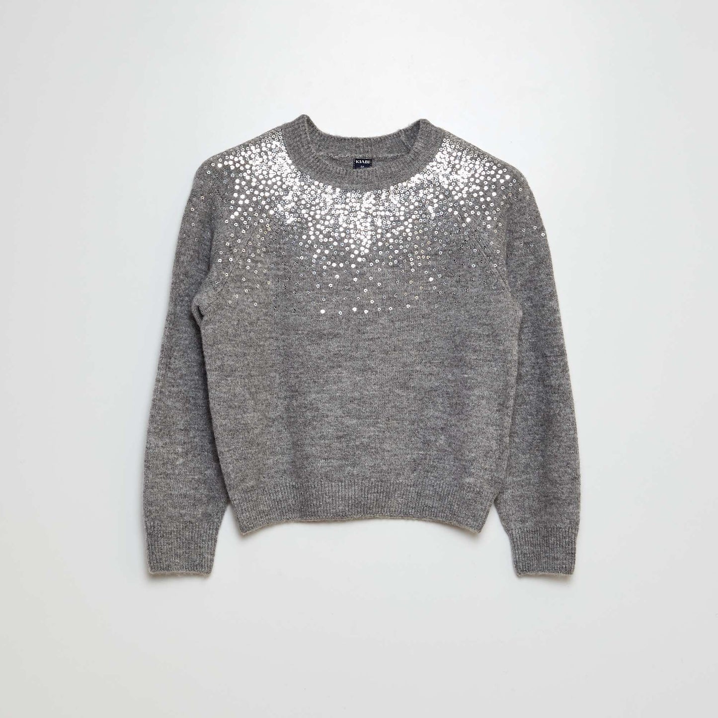 Sweater with reversible sequins GREY