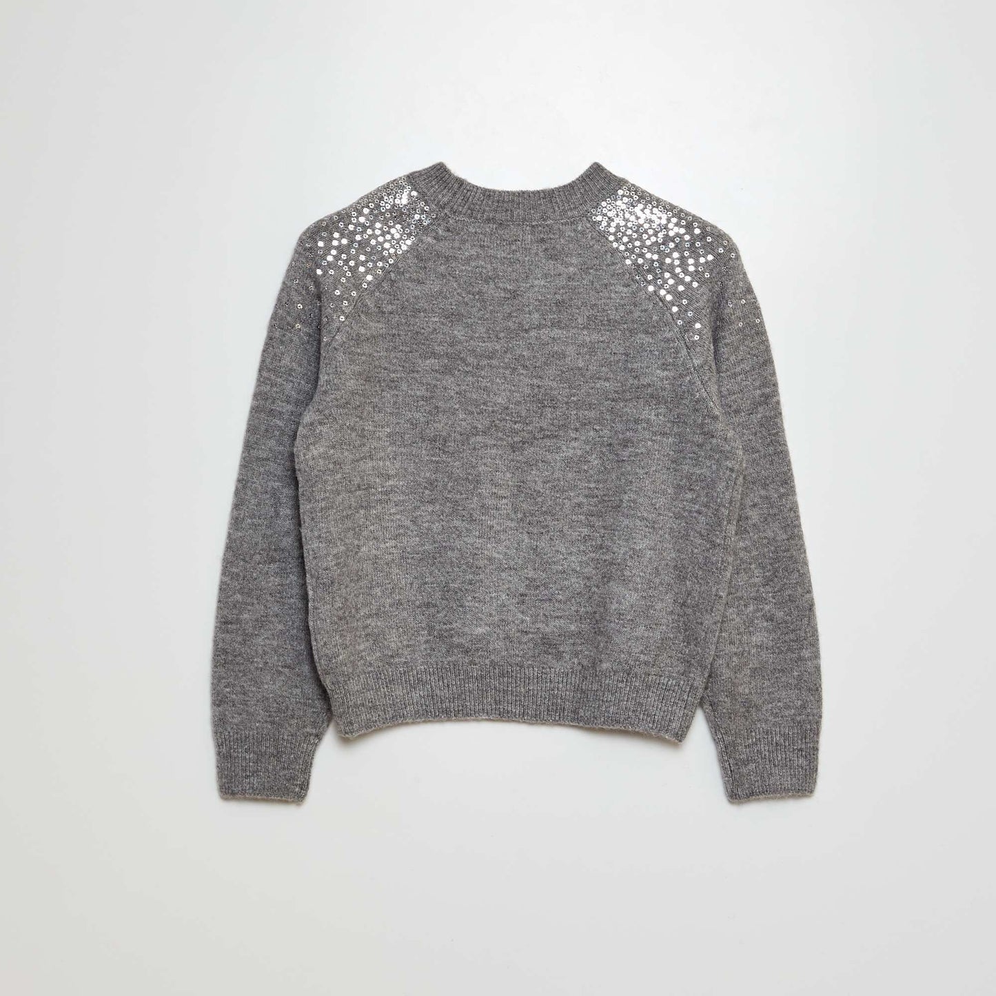 Sweater with reversible sequins GREY