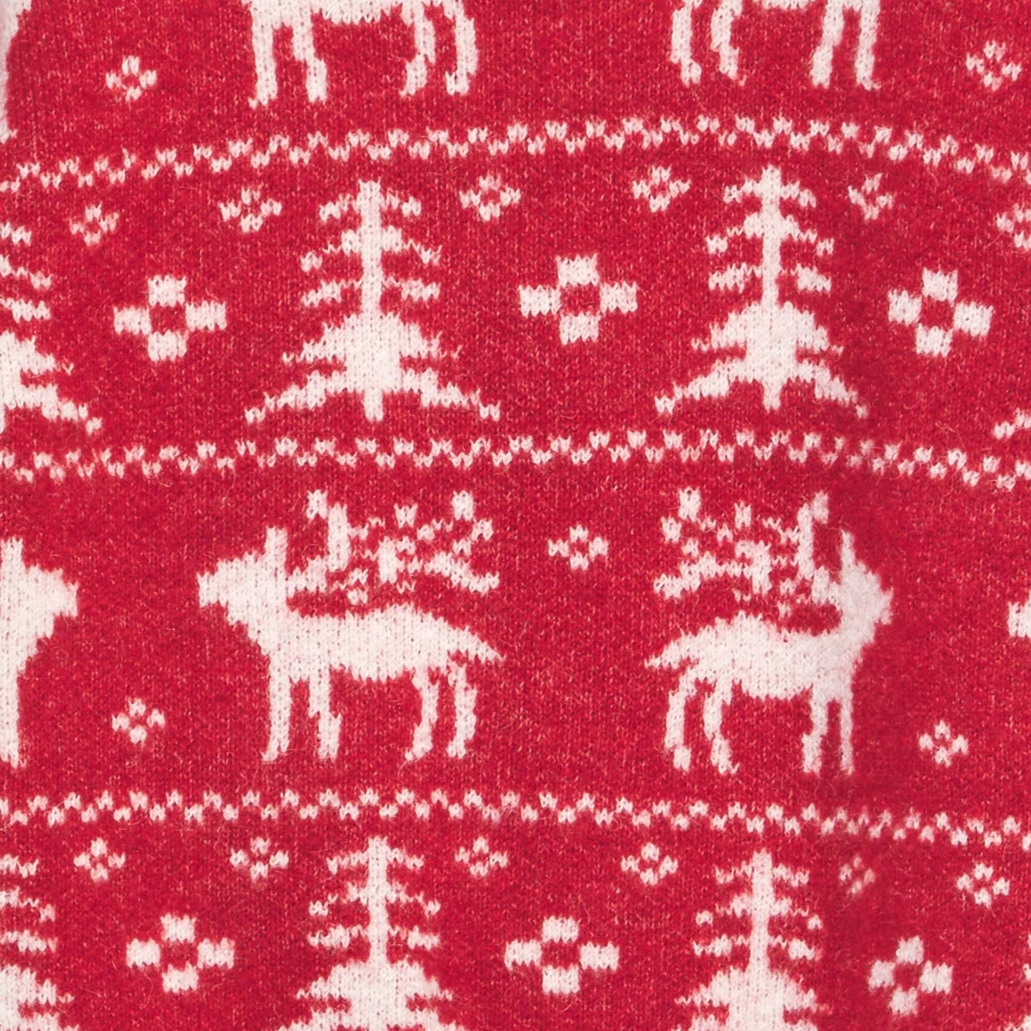 Jacquard deer jumper RED