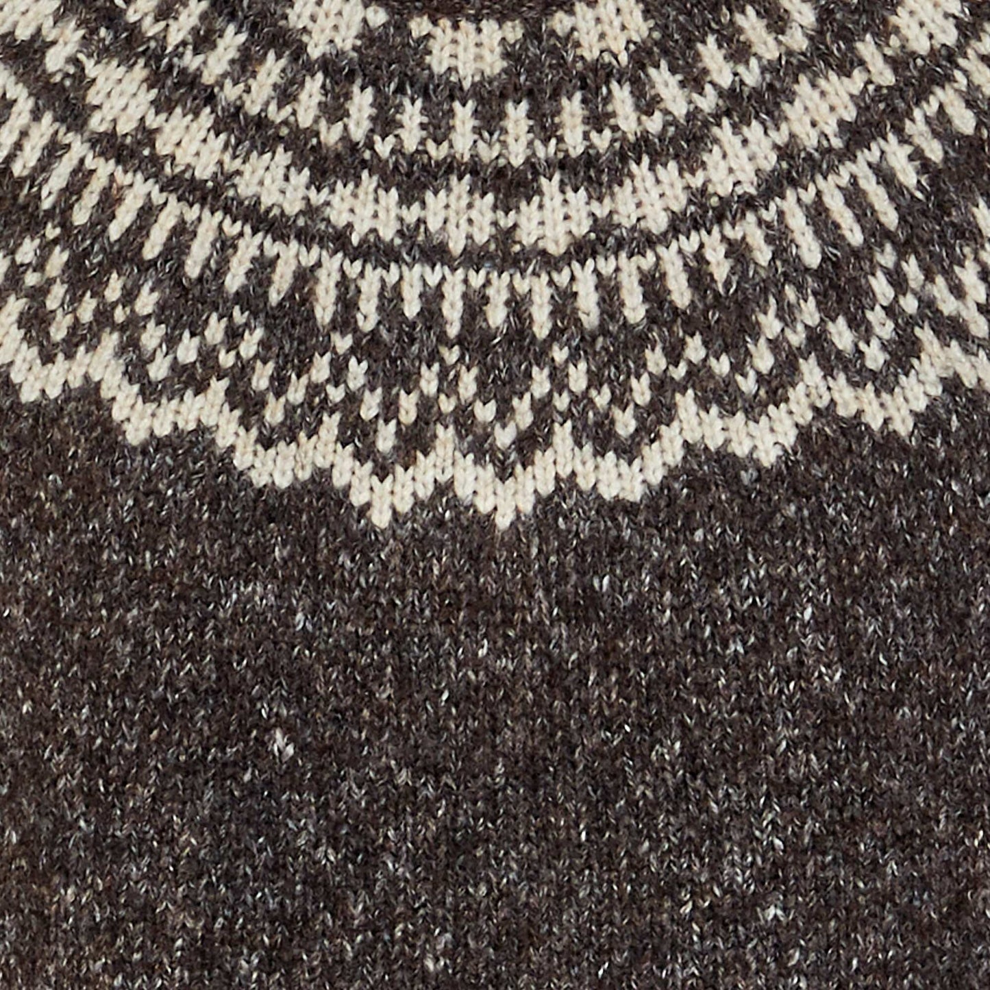 Round-neck jacquard sweater BROWN