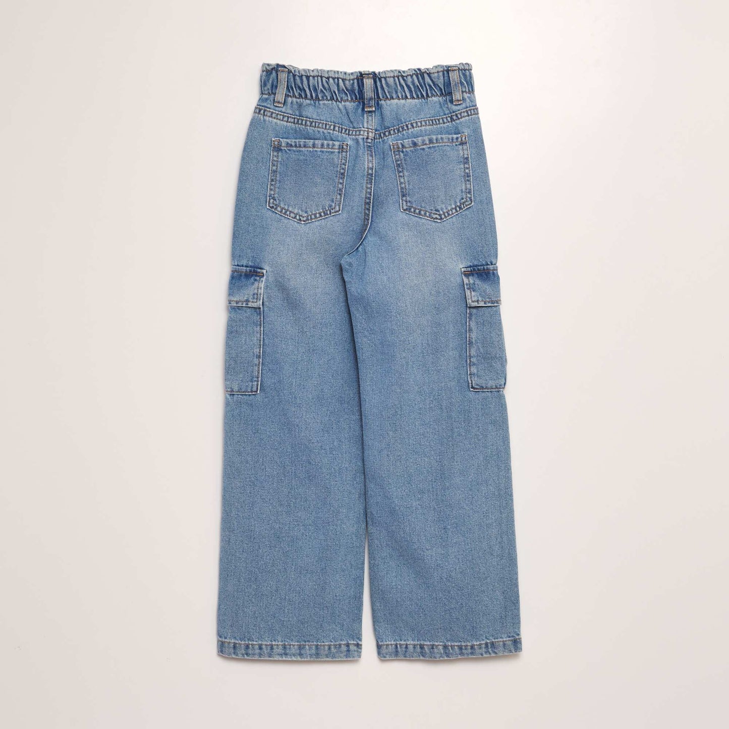 Multi-pocket denim trousers BLUE