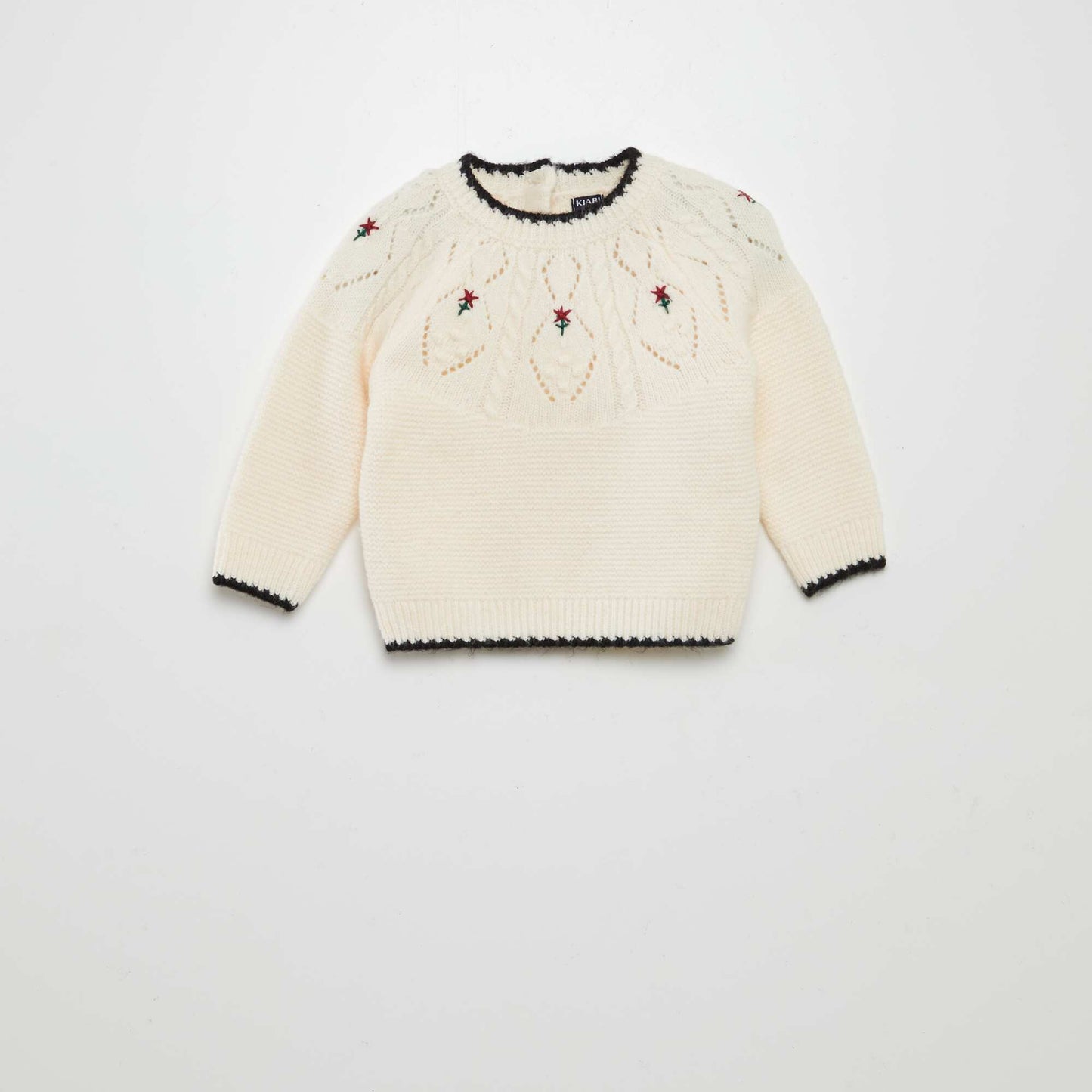 Embroidered jacquard sweater WHITE