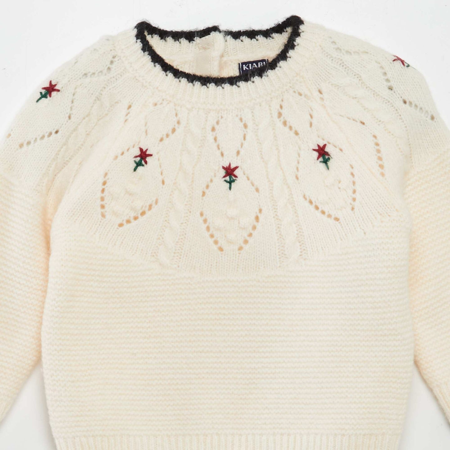 Embroidered jacquard sweater WHITE