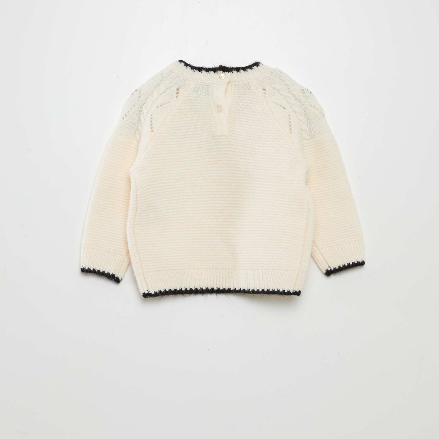 Embroidered jacquard sweater WHITE