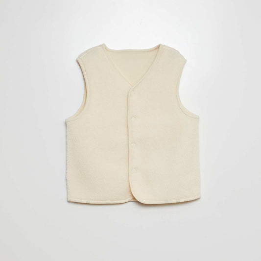 Faux sheepskin gilet WHITE