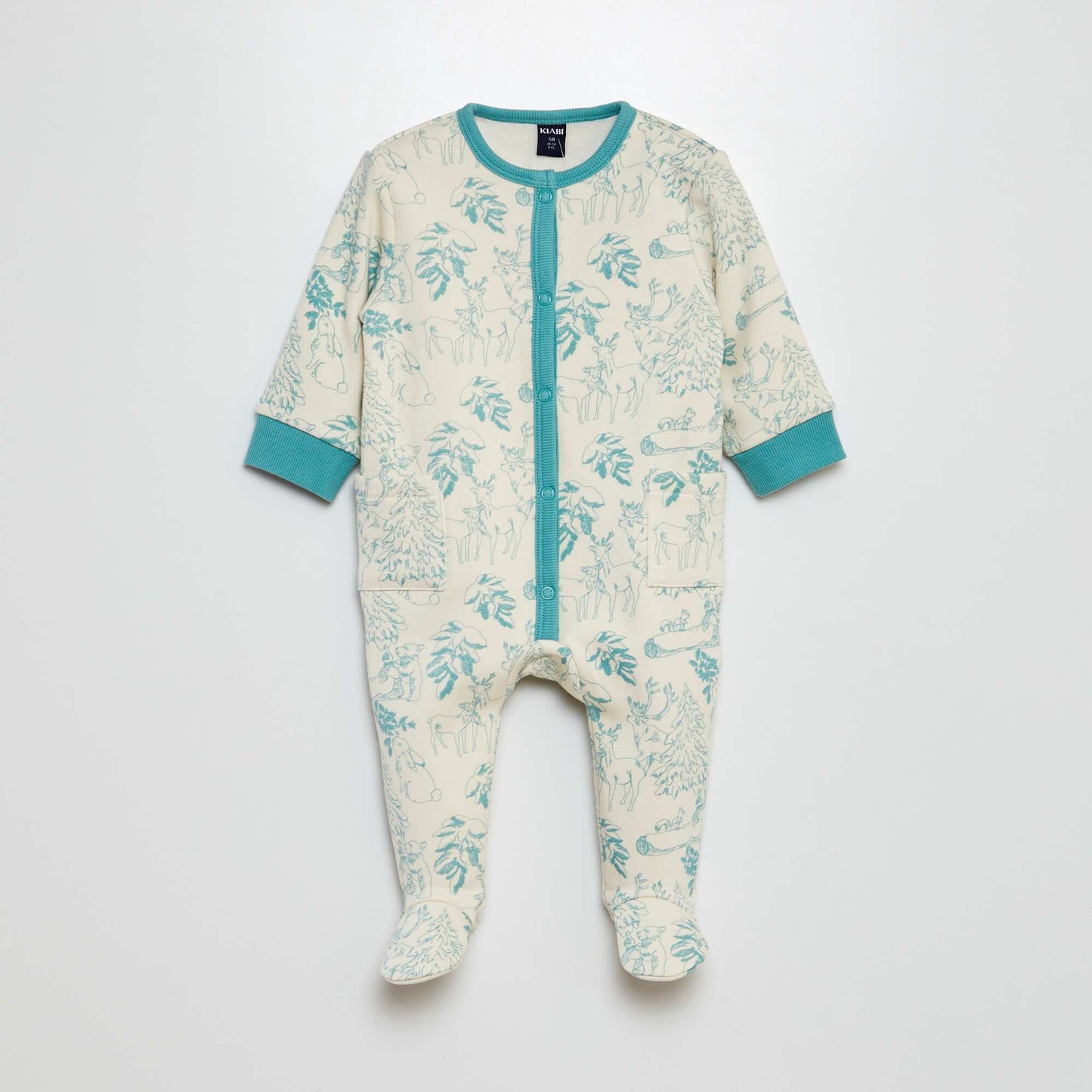 Warm printed sleepsuit WHITE