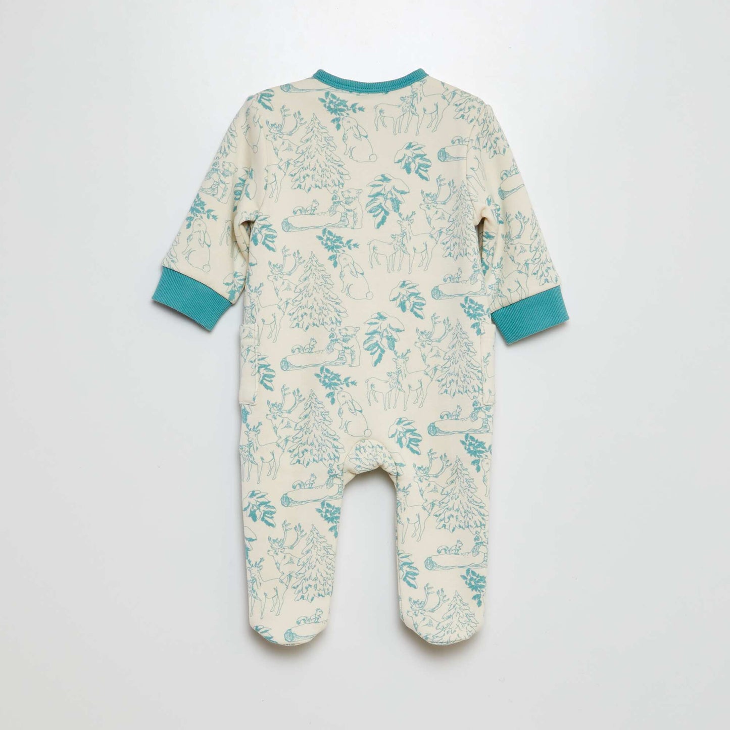 Warm printed sleepsuit WHITE