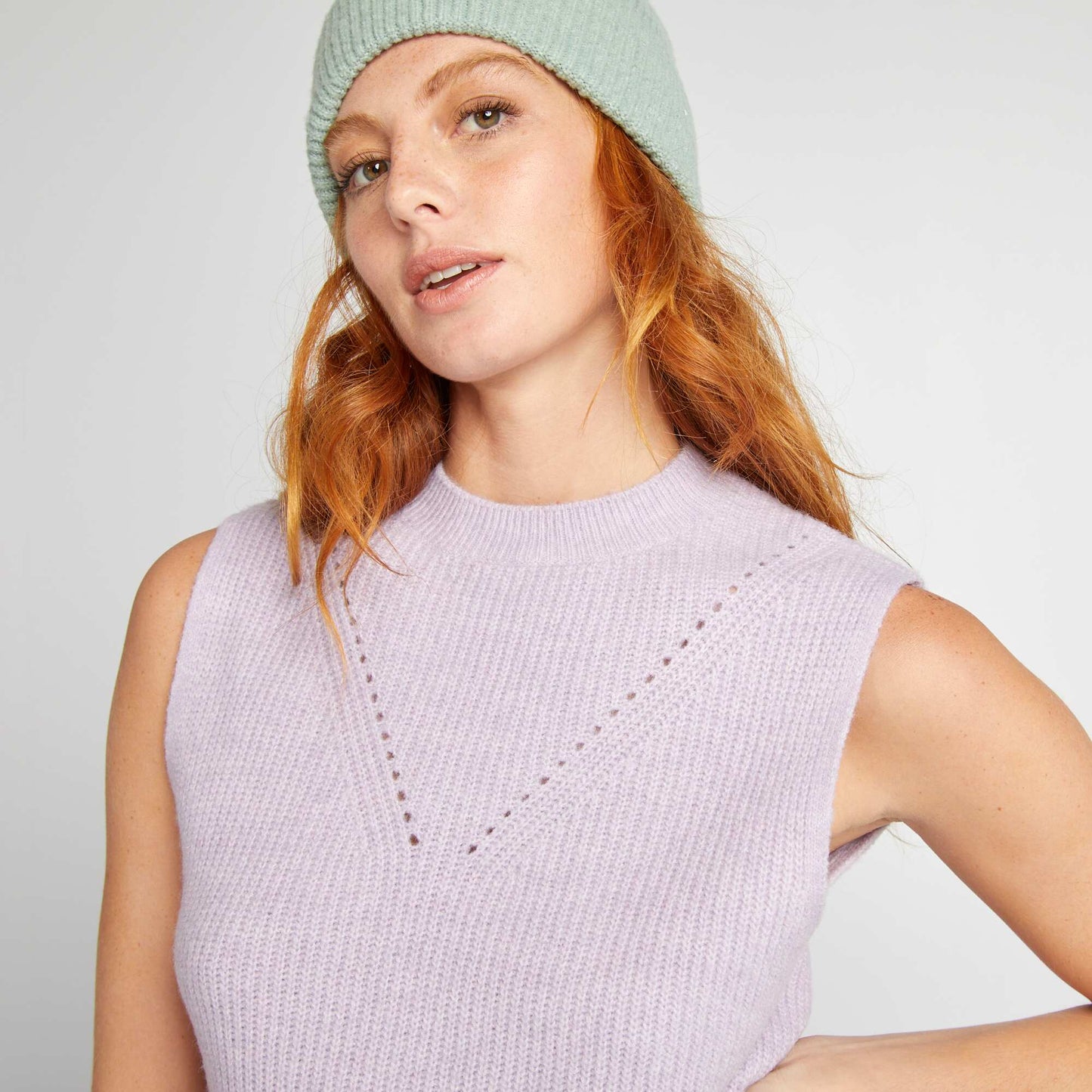 Knit tank top PURPLE