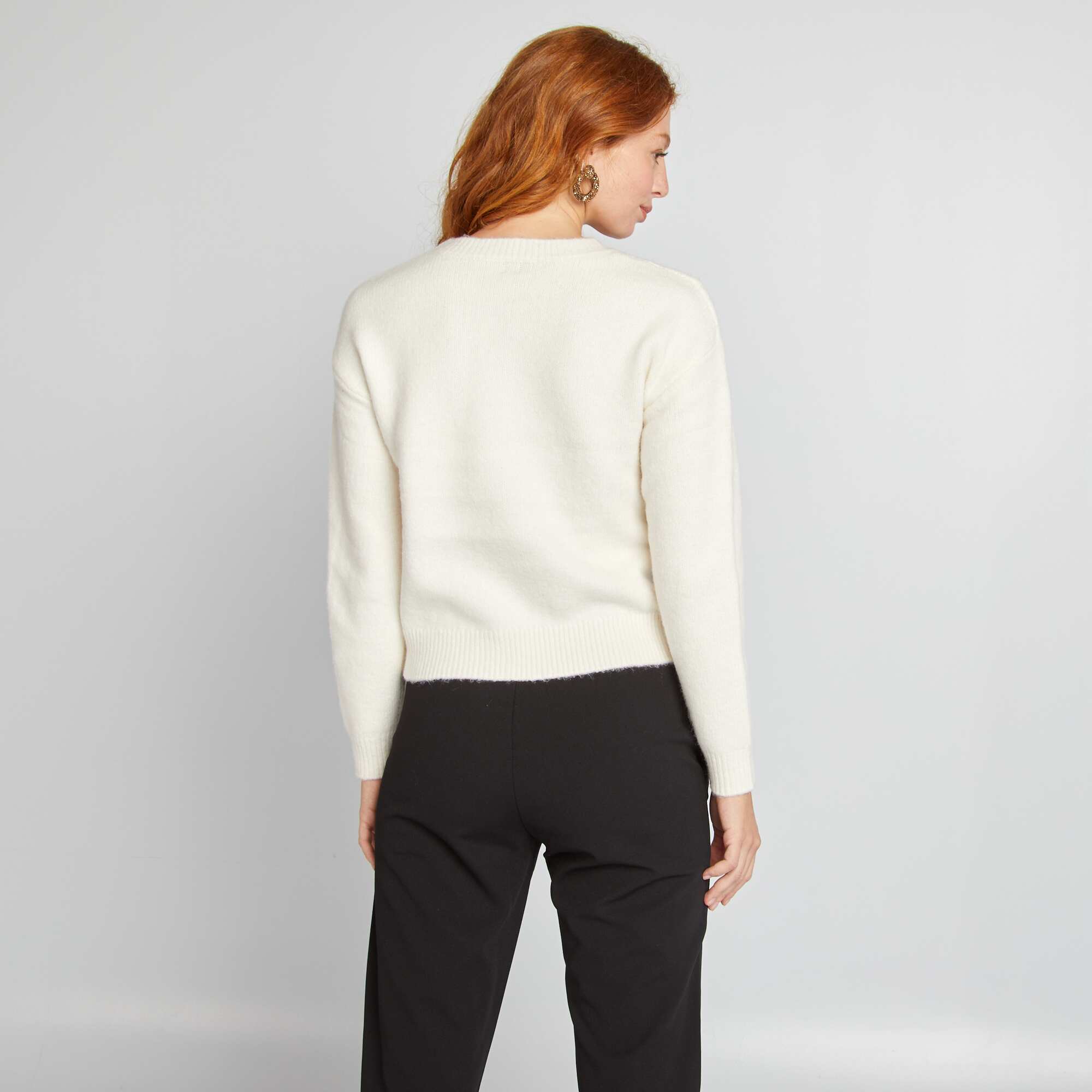 Chunky white sweater best sale