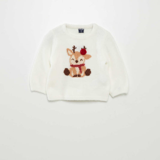 Soft  warm Christmas jumper WHITE