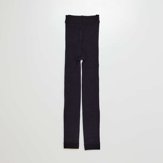 Plain soft knit leggings black