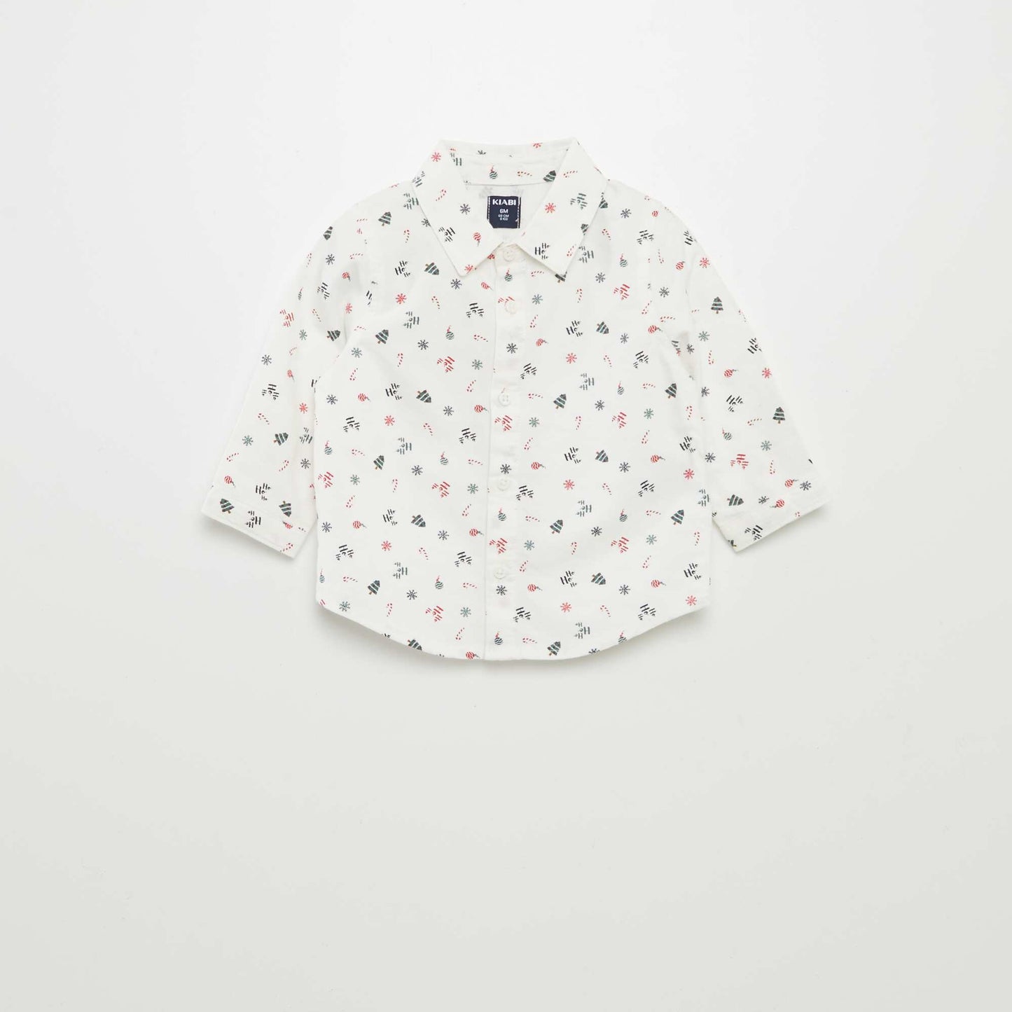 Christmas print shirt WHITE