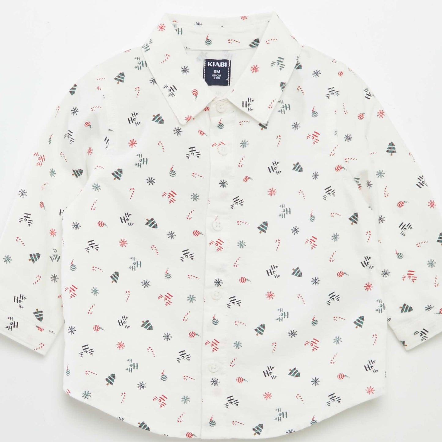 Christmas print shirt WHITE