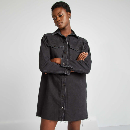 Denim shirt dress GREY