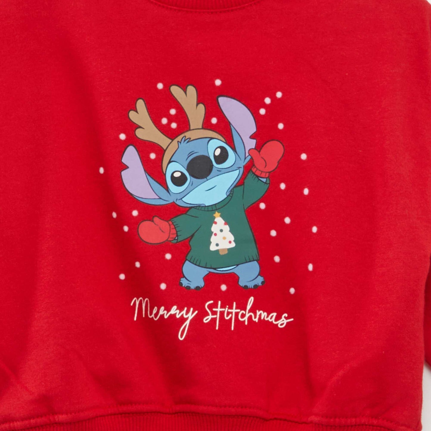 Disney round-neck Christmas sweatshirt RED