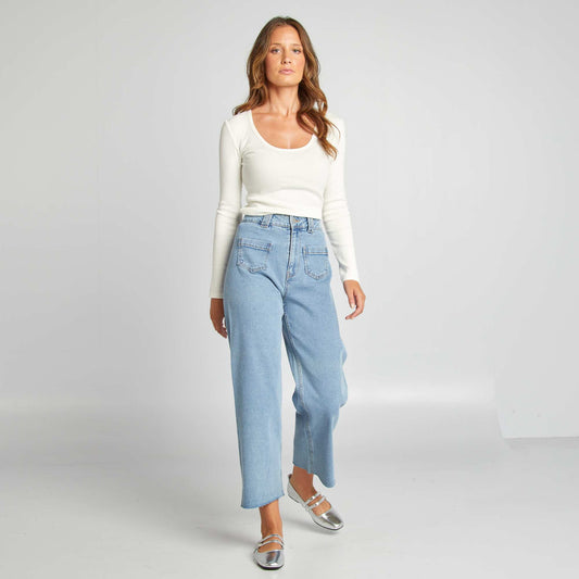 Wide-leg denim trousers - L28 BLUE