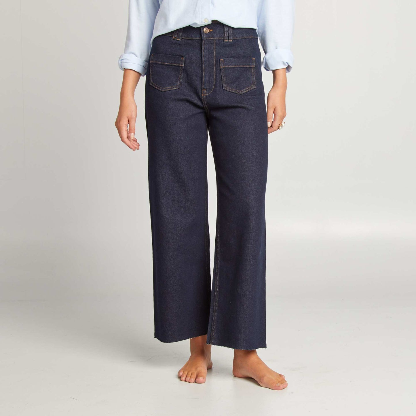 Wide-leg denim trousers - L28 BLUE