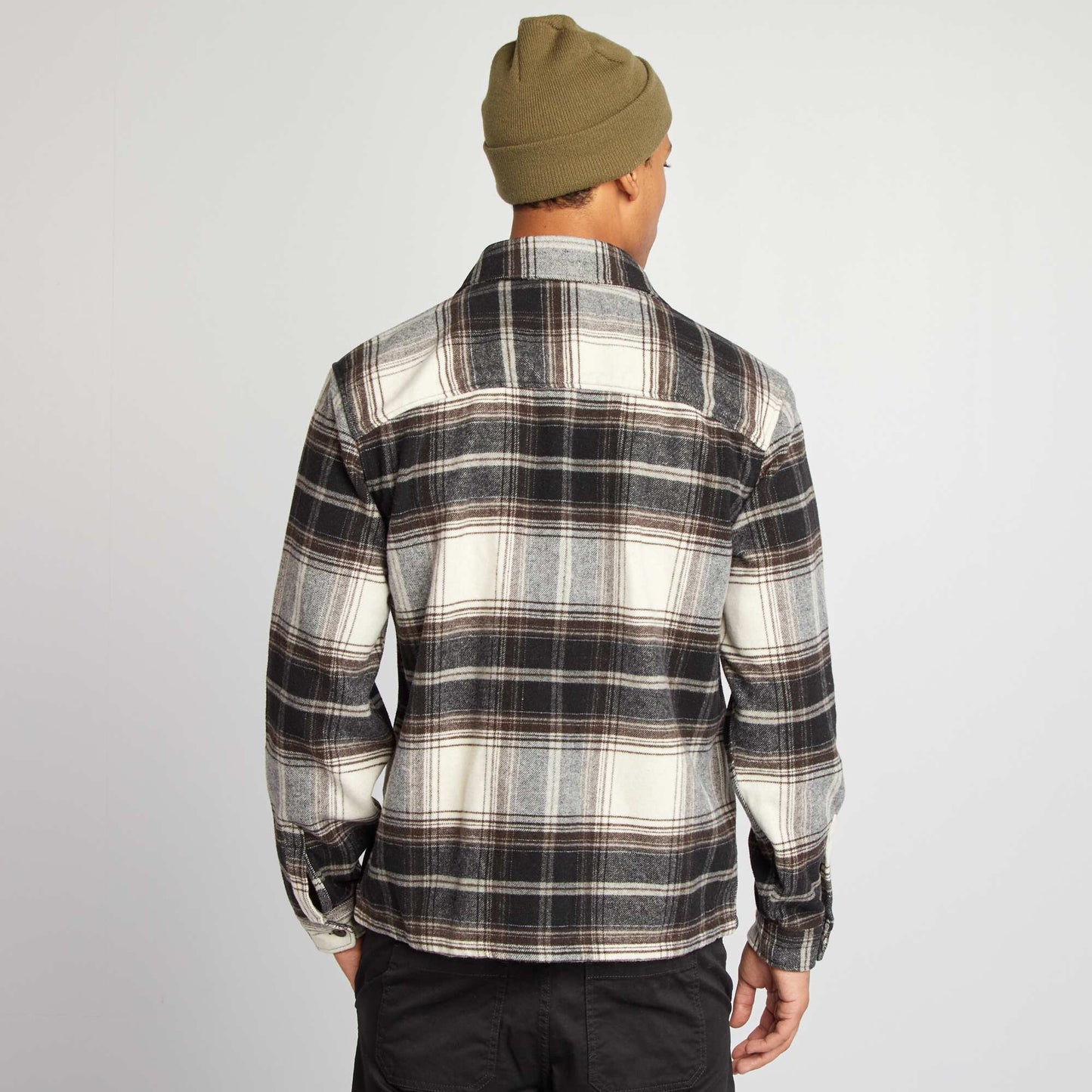 Checked overshirt BLACK