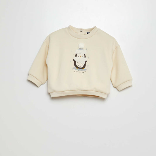 'Sea ice' print sweater WHITE