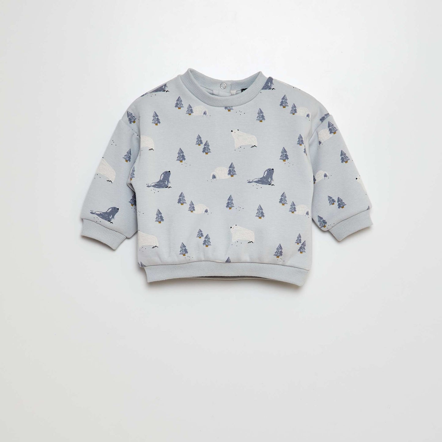 'Sea ice' print sweater BLUE