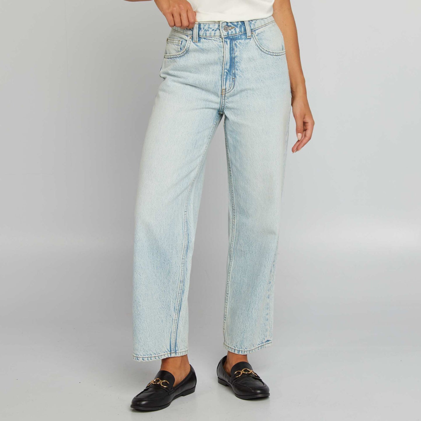 High-rise straight jeans BLUE