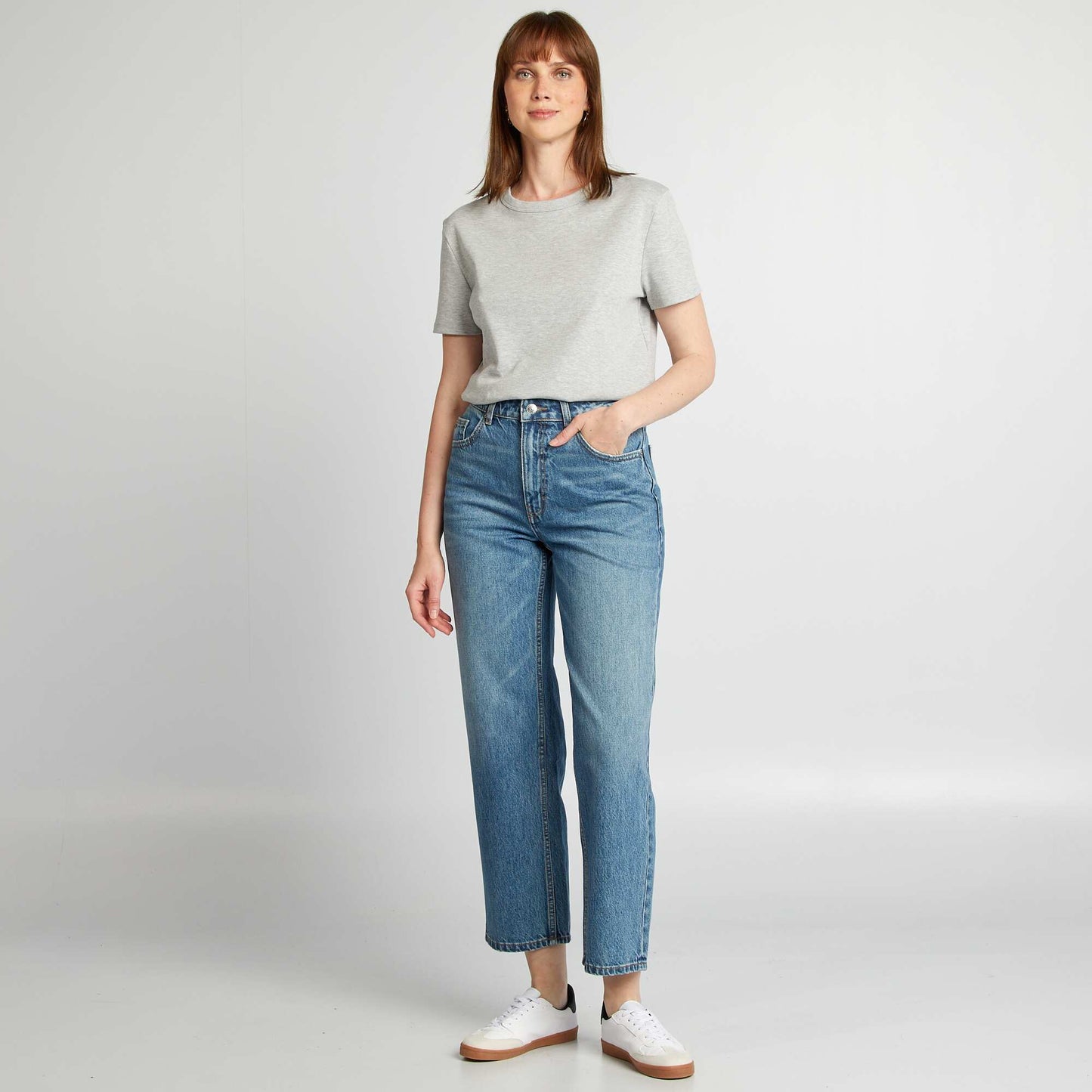 High-rise straight jeans BLUE