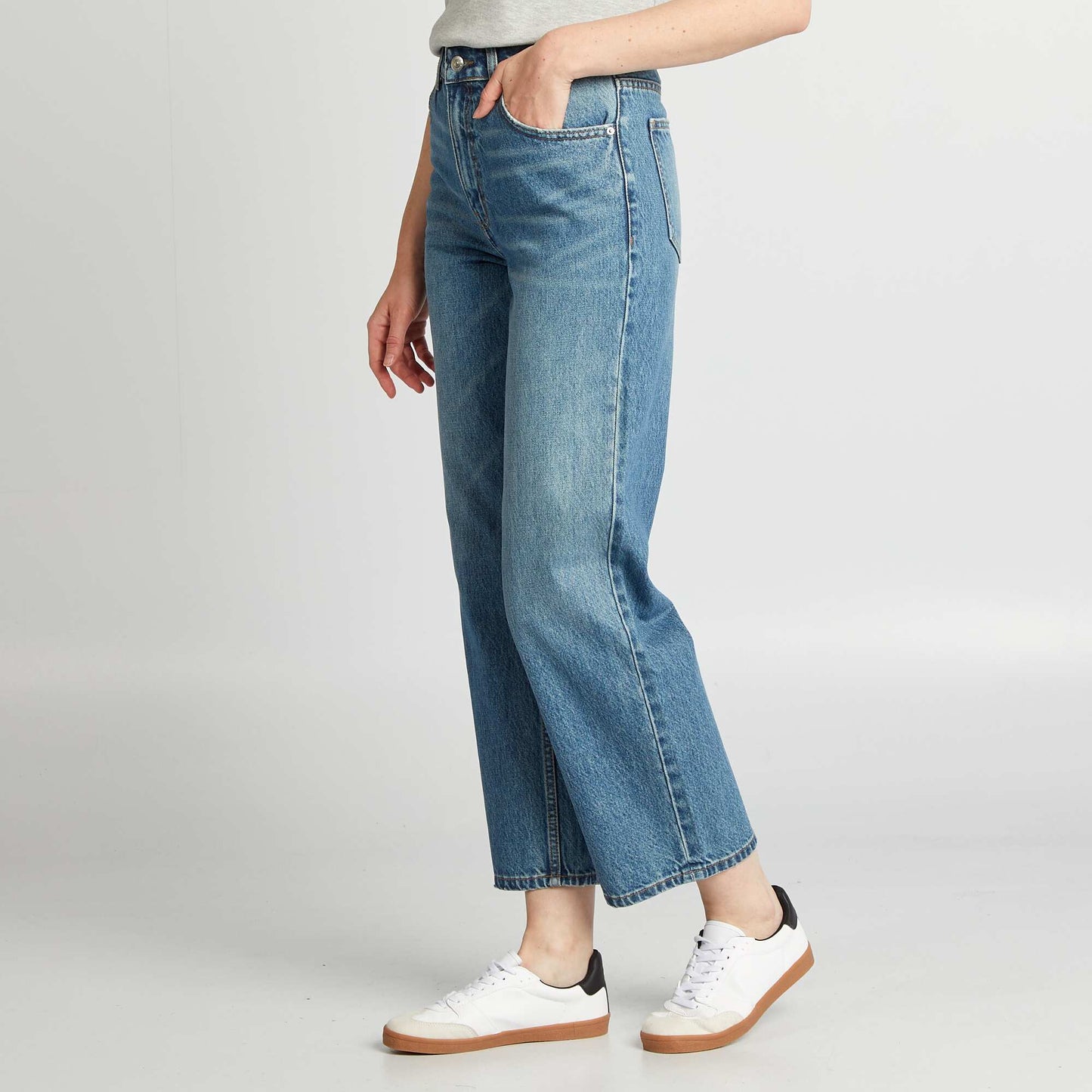 High-rise straight jeans BLUE