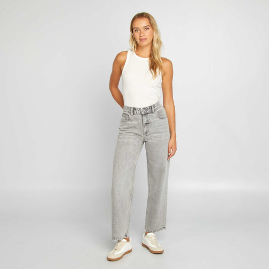 High-rise straight jeans GREY