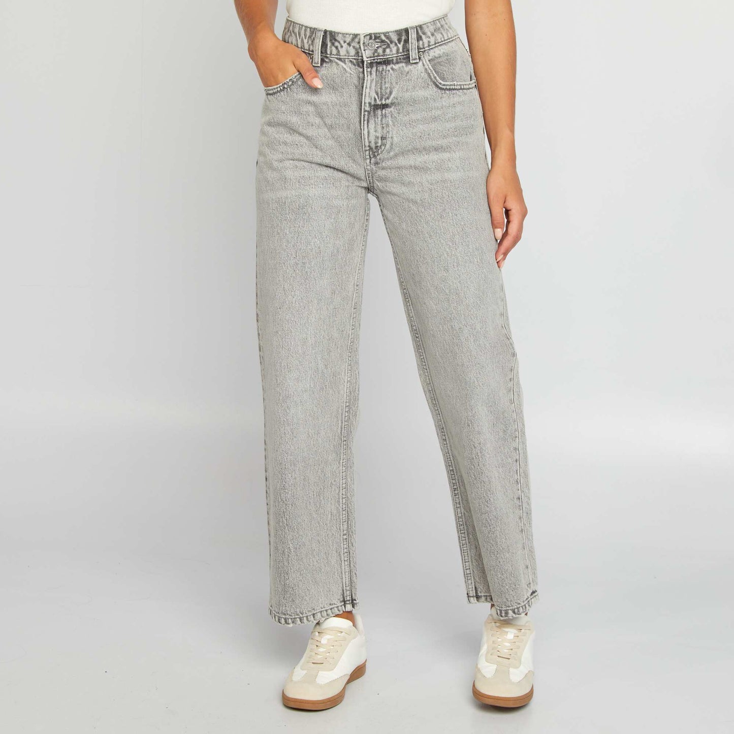 High-rise straight jeans GREY