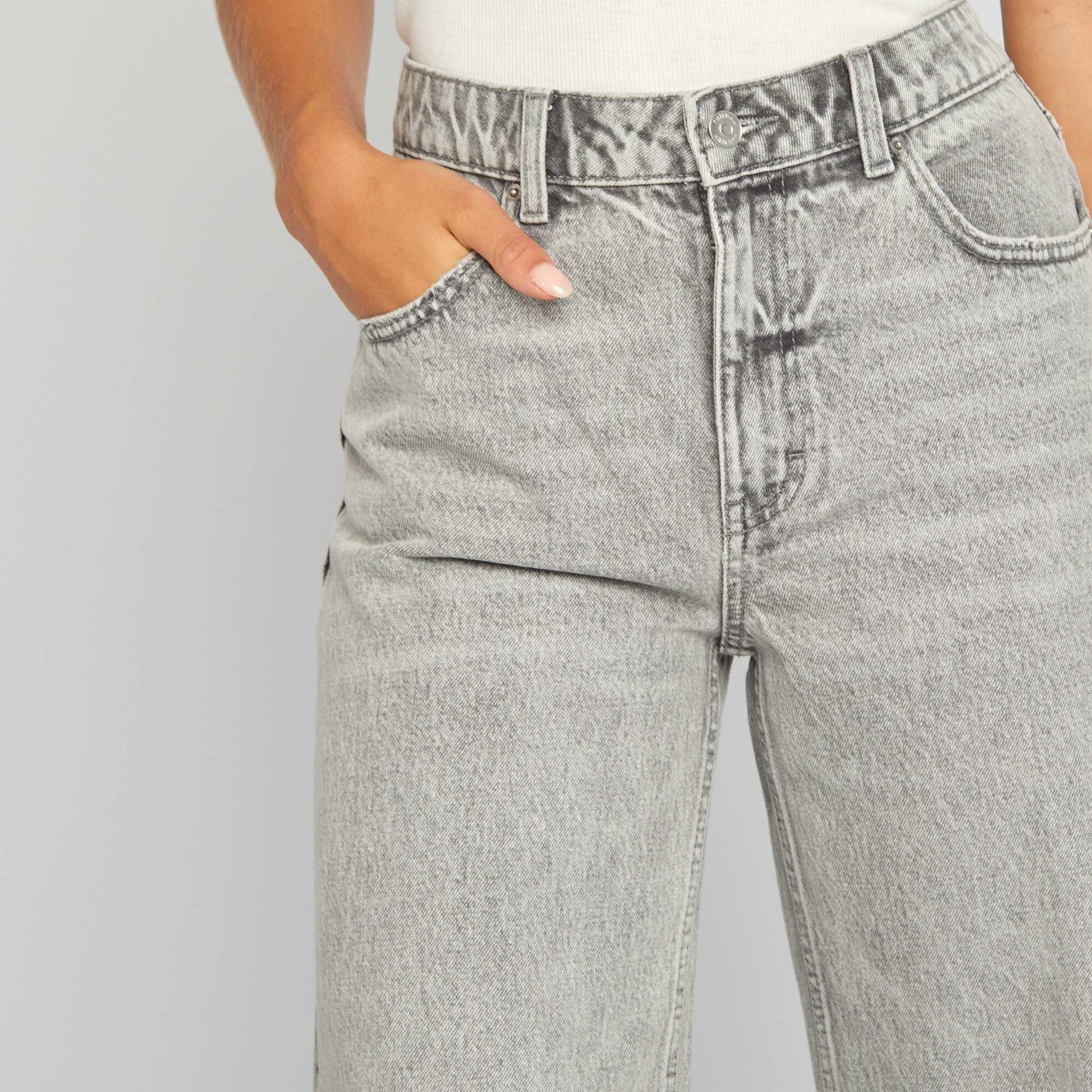 High-rise straight jeans GREY