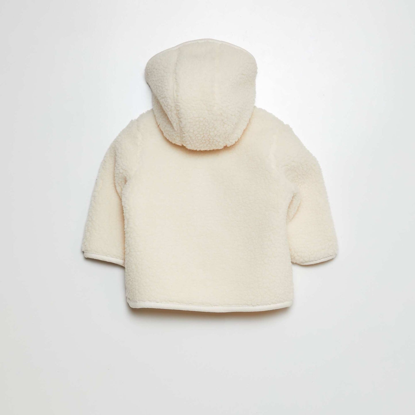 Sheepskin-effect hooded cardigan WHITE