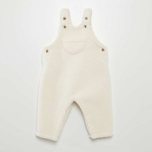 Sheepskin-effect dungarees WHITE