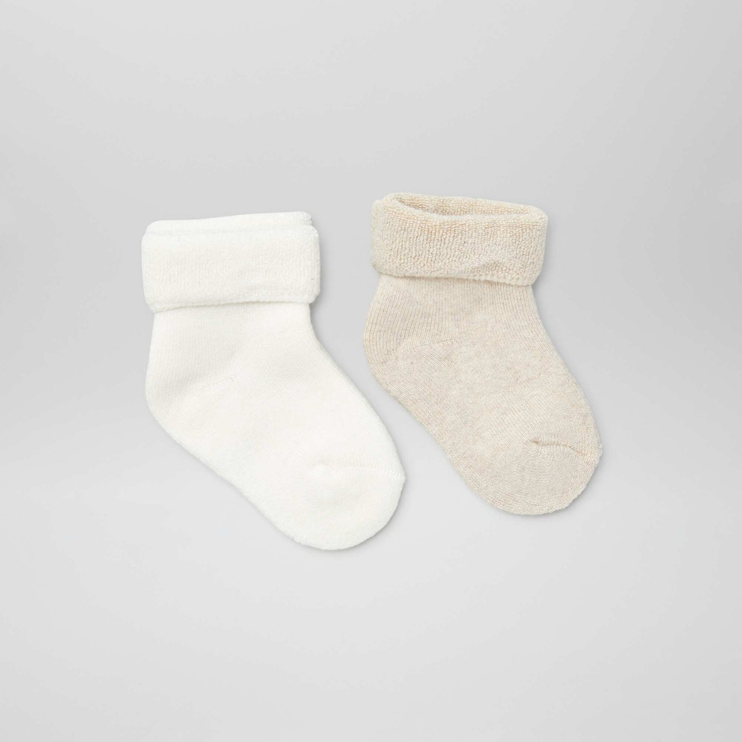 Pack of 2 pairs of newborn socks WHITE