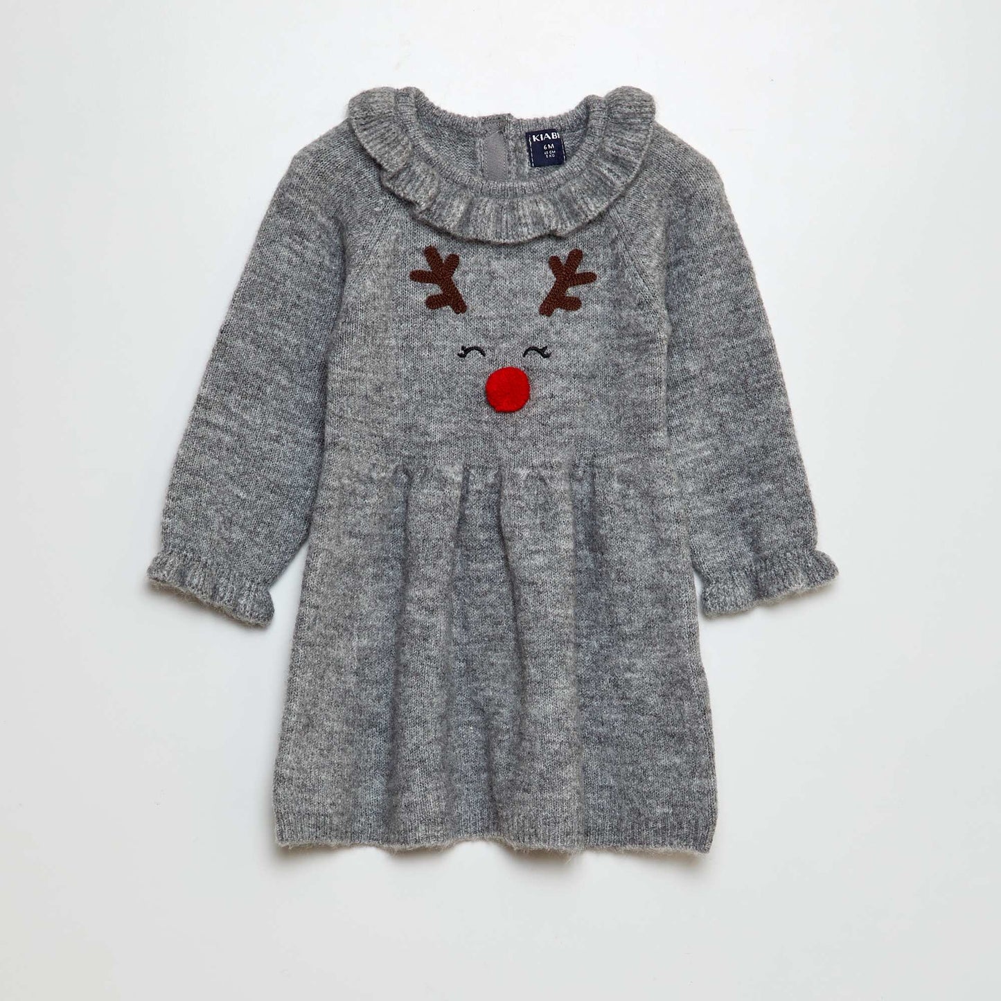 Knit dress with Christmas design GREY