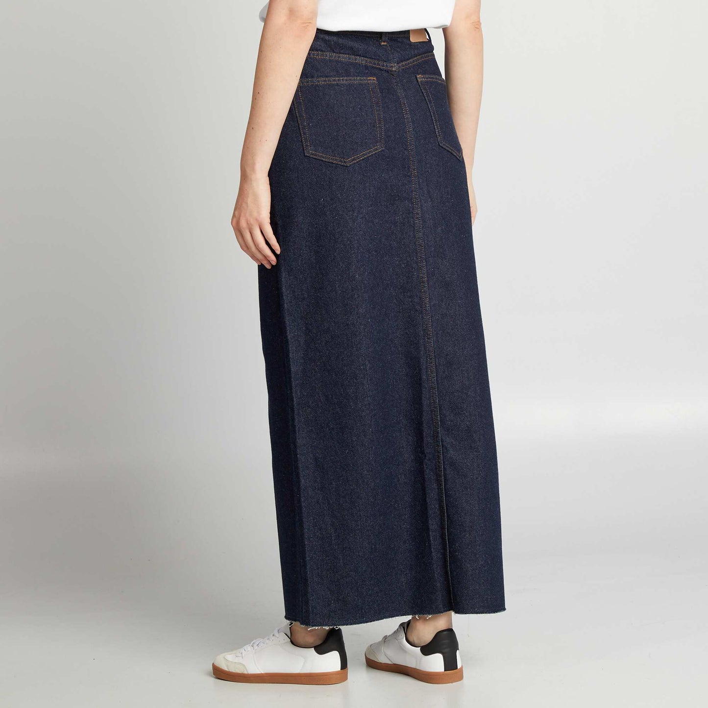 High-waisted denim skirt BLUE